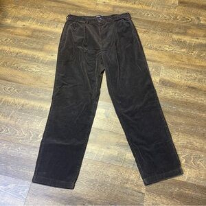 Vintage Polo Ralph Lauren Pants Mens 38x34 Brown Thick Corduroy Chino Pleated